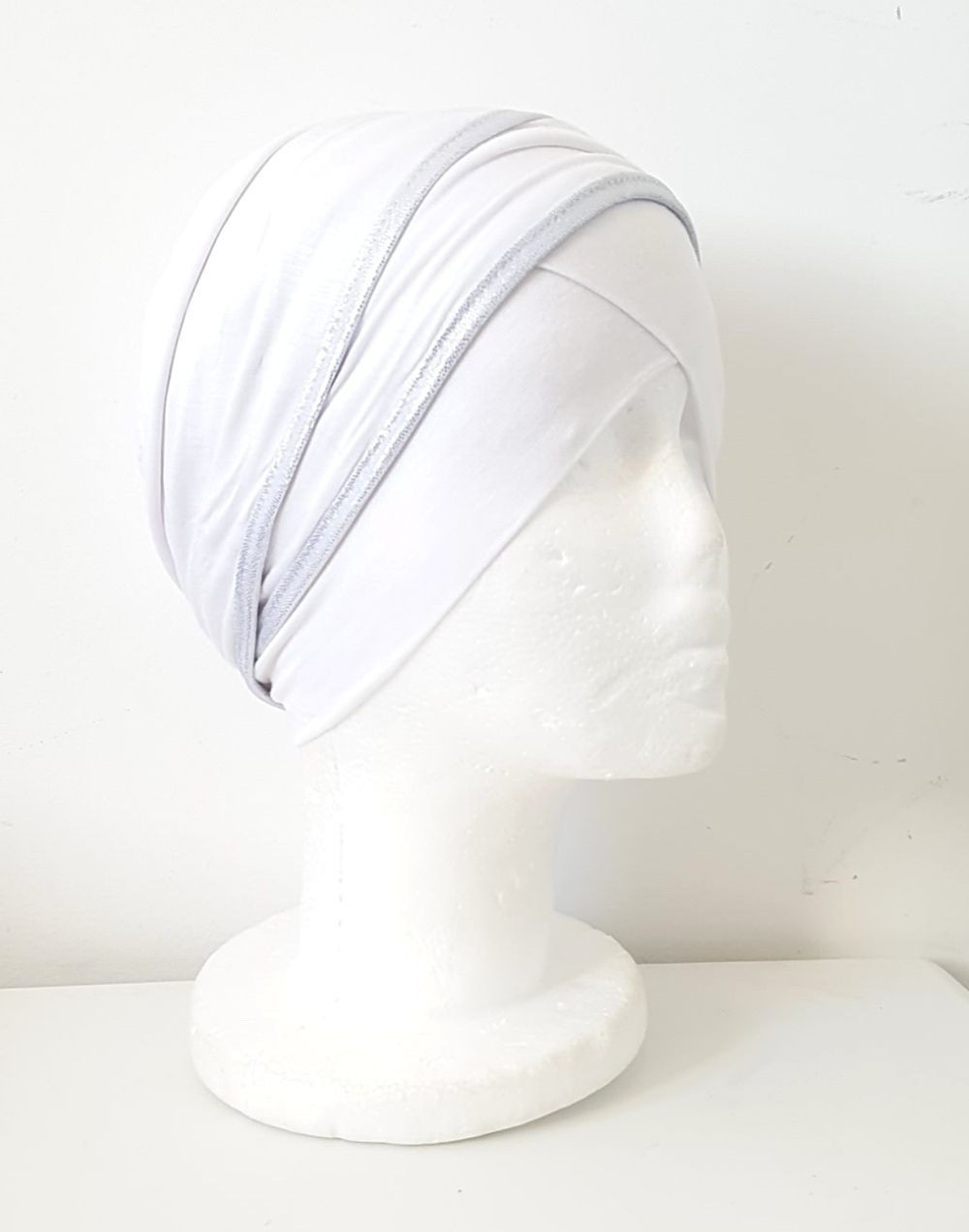 Turban bande or / argent